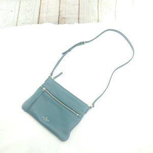 Kate Spade New York Womens Forest Green Leather Adjustable Strap Crossbody Bag